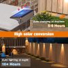 YKLITG Solar Deck Lights Outdoor 12 Pack, IP65 Waterproof Large Size LED Stair Lights with Lenses, Auto ON Off Warm White Step Lights for Outside, Deck, Patio, Fence, Yard, Pathway and Railing Decor