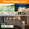 YKLITG 4x4 Post Solar Lights Color Changing,Solar Post Light,12 Pack White