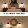 YKLITG Battery Operated Wall Sconce Set of 2, Gold & Black Wireless Rechargeable Wall Lights with 5200mAh Dimmable Detachable Bulbs and Remote, 9 Colors Sconces Wall Decor for Bedroom Living Room