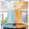 RGB Ceiling Fan with Light and Remote,20" Fandelier Smart Ceiling Fan,White