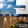 YKLITG Solar Fence Lights,12 Pack Solars Deck Light,Warm White Color,Outdoor Bulb Waterproof Led IP65,Power Patio Lamp with Lenses for Outside/Backyard/Railing/Yard(Black)