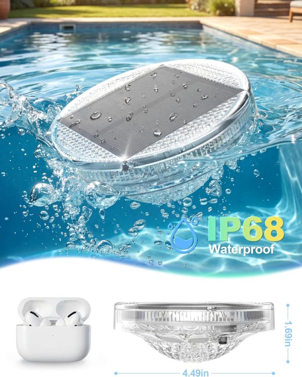 YKLITG Floating Solar Pool Lights(3 Pack), IP68 Waterproof Solar Powered Pool Lights with Remote Control & Timer, 9 Lighting Colors& 3 Modes Floating Light for Inground Above Ground Pool, Hot Tubs
