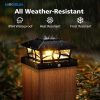 YKLITG Solar Post Cap Lights,4x4 Post Solar Light Warm White,Black 12 Pack
