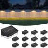 YKLITG Solar Fence Lights 12 Pack, Outdoor Solar Lights with 3 Color Temperatures, IP65 Waterproof Wide-Angle LED Lighting for Fence, Wall