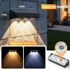 YKLITG Solar Fence Lights, 12 Pack LED Outdoor Solar Deck Lights with Lenses, RGB Color, IP65 Waterproof, Solar Lights for Outside, Wall, Patio, Railing, Yard (Black)