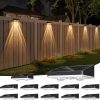 YKLITG Solar Fence Lights,12 Pack Solars Deck Light,Warm White Color,Outdoor Bulb Waterproof Led IP65,Power Patio Lamp with Lenses for Outside/Backyard/Railing/Yard(Black)