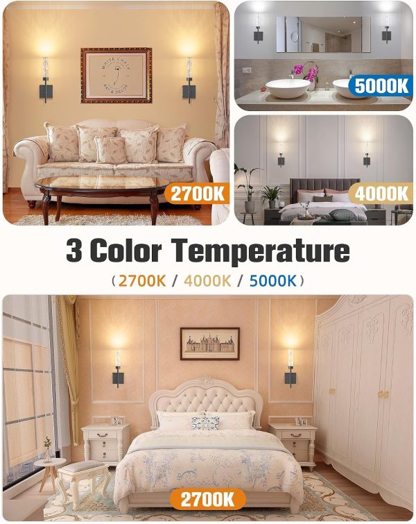 YKLITG Crystal-Inspired Bubble Wireless Wall Sconces, 10000mAh Battery Operated Wall Sconces Set of 2, 3 Color Temps Rechargeable Wall Lights with Remote, Dimmable Wall Lamp for Living Room Bedroom