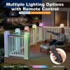 YKLITG 4x4 Post Solar Lights Color Changing with Remote, 12 Pack White
