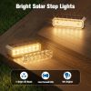 YKLITG Solar Step Lights, 8 Pack Outdoor Horizontal Lights for Steps, Deck, Stairs, Dock & Pathway - Bright 3000K Warm White, Auto On/Off, IP67 Waterproof