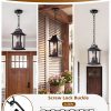 YKLITG Black Outdoor Pendant Light with 3 Light Sources, 12.2'' Modern Hanging Lantern Chandelier Fixture with Tempered Glass, Anti-Rust Aluminum Adjustable Chain for Porch,Patio,Entryway,Gazebo