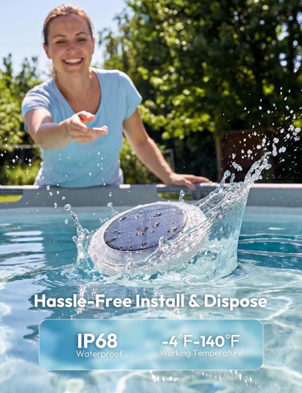 YKLITG Floating Solar Pool Lights, 5.8 Inch IP68 Waterproof Pool Lights with Remote, 9 RGB Color LED Pool Solar Lights with Timer Auto On/Off, Pool Lights for Inground Above Ground Pools Hot Tub Spa
