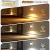 YKLITG Motion Sensor Stair Lights Indoor, 2000mAh Battery Operated Night Light, 3 Color Temperature with Light Sensor for Stairway, Hallway, Bathroom, Kitchen, Bedroom White 4 Pack