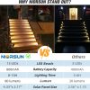 YKLITG Outdoor Stair Lights 6 Pack, Solar Step Lights IP67 Waterproof with 13 Bright LEDs, 3000K Warm White, Auto On/Off, Triangular Design for Steps, Deck, Patio, Yard, Porch, Sidewalk