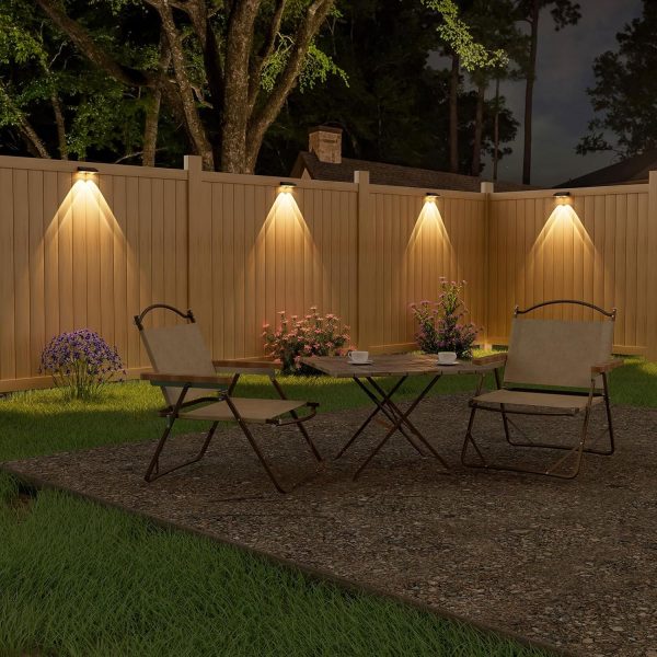 YKLITG Solar Fence Lights,12 Pack Solars Deck Light,Warm White Color,Outdoor Bulb Waterproof Led IP65,Power Patio Lamp with Lenses for Outside/Backyard/Railing/Yard(Black)