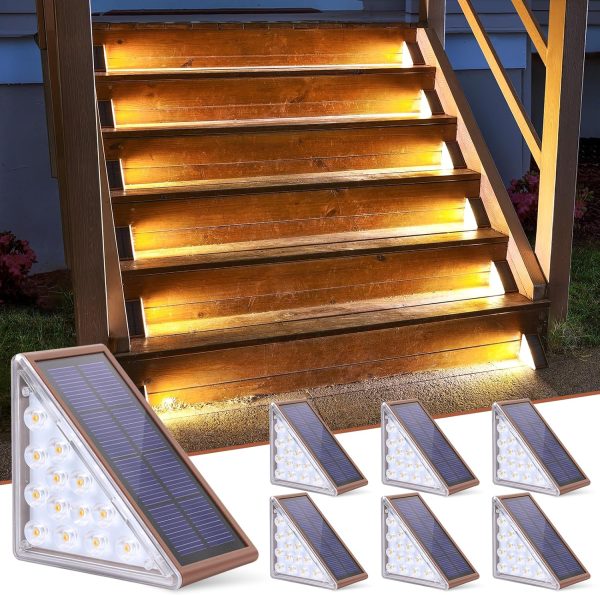 YKLITG Solar Step Lights for Outside 12 Pack