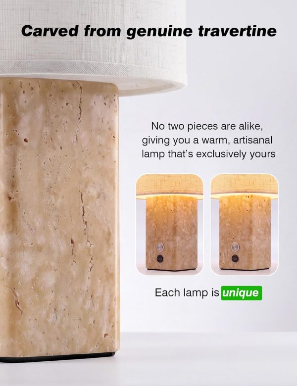 YKLITG Rechargeable Travertine Lamp