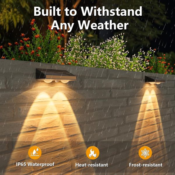 YKLITG Solar Fence Lights,12 Pack Solars Deck Light,Warm White Color,Outdoor Bulb Waterproof Led IP65,Power Patio Lamp with Lenses for Outside/Backyard/Railing/Yard(Black)