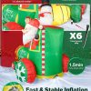 YKLITG 6FT Train Inflatable Christmas Decorations Outdoor with LED Lights,Inflatable Santa Claus Train with Elf and Snowman,Giant Clearance Christmas Blow Ups Yard Decor for Indoor Outdoor Xmas Party