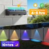 YKLITG Solar Fence Lights, 12 Pack LED Outdoor Solar Deck Lights with Lenses, RGB Color, IP65 Waterproof, Solar Lights for Outside, Wall, Patio, Railing, Yard (Black)