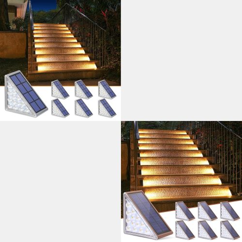 YKLITG Solar Step Lights for Outside 12 Pack