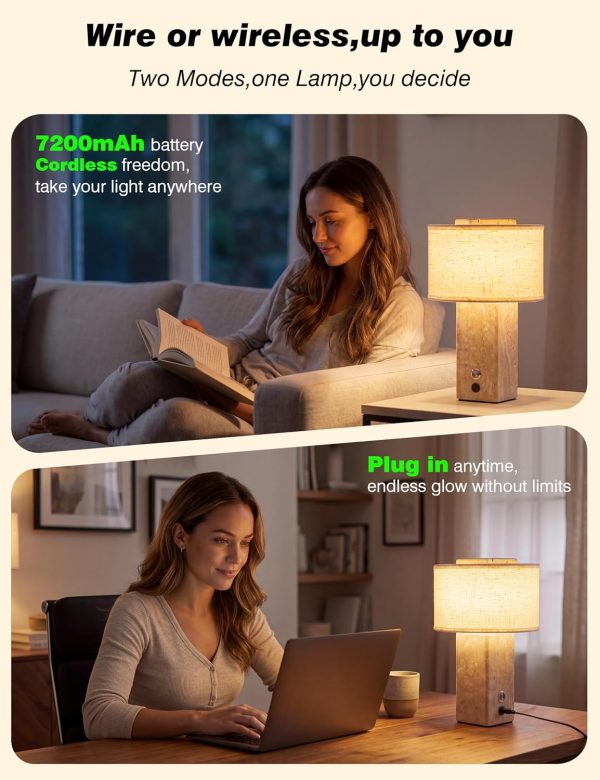 YKLITG Rechargeable Travertine Lamp