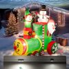 YKLITG 6FT Train Inflatable Christmas Decorations Outdoor with LED Lights,Inflatable Santa Claus Train with Elf and Snowman,Giant Clearance Christmas Blow Ups Yard Decor for Indoor Outdoor Xmas Party