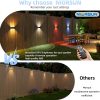 YKLITG Solar Fence Lights with Remote 12 Pack, Up and Down LED Waterproof Solar Wall Lights Outdoor, RGB Color Changing with 4 Lighting Modes, Dusk to Dawn Solar Lights for Patio, Railing, Backyard