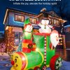 YKLITG 6FT Train Inflatable Christmas Decorations Outdoor with LED Lights,Inflatable Santa Claus Train with Elf and Snowman,Giant Clearance Christmas Blow Ups Yard Decor for Indoor Outdoor Xmas Party