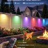 YKLITG LED Fence Lights Solar Powered with Remote 6 Pack, Solar Fence Lights Outdoor Waterproof with Warm/Cool White, RGB Colors, 6H Timer Solar Lights for Fence, Deck, Backyard, Railing,and Wall