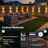 YKLITG Solar Fence Lights with Remote 12 Pack, Up and Down LED Waterproof Solar Wall Lights Outdoor, RGB Color Changing with 4 Lighting Modes, Dusk to Dawn Solar Lights for Patio, Railing, Backyard